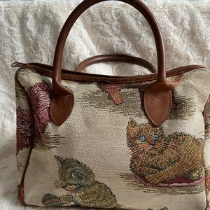 Embroidered Cat Handbag